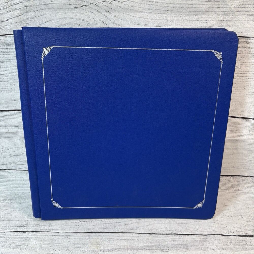 Creative Memories 12X12 Blue Scrapbook Album 15 Pages Flex Hinge Silver Foil